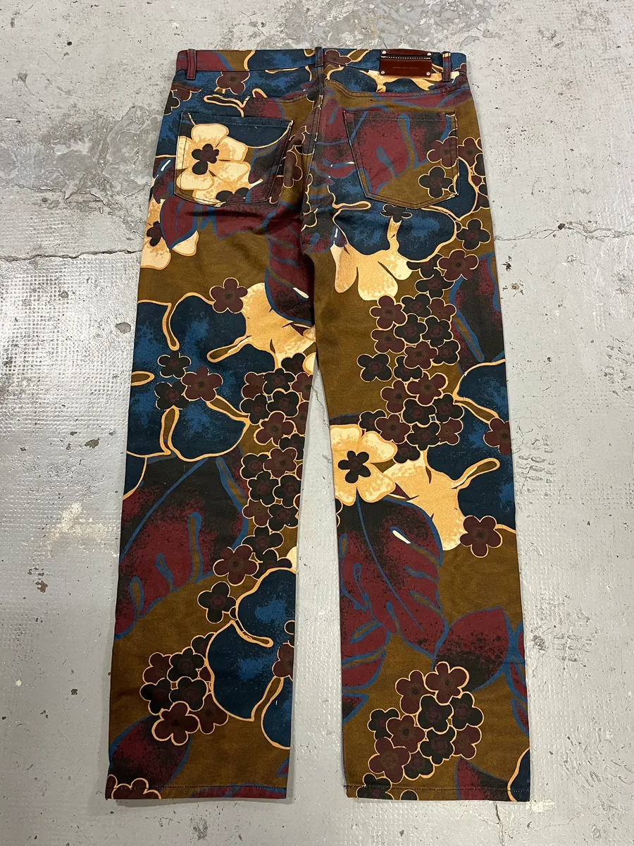 AW2022 Dries Van Noten Multicolored Autumn Flowers Pants - Image 8