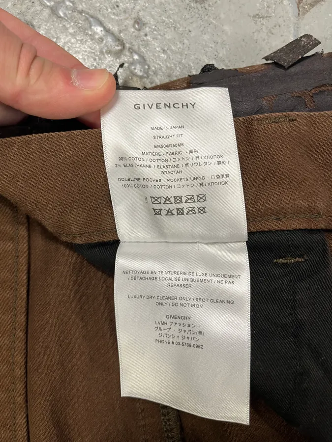 AW2022 Givenchy Brown Cracked Leather Utility Pants by Matthew Williams - Image 11