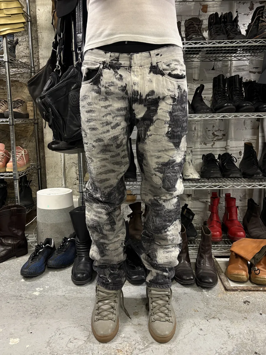AW2022 Givenchy Distressed Monochrome Slim Jeans - Image 2