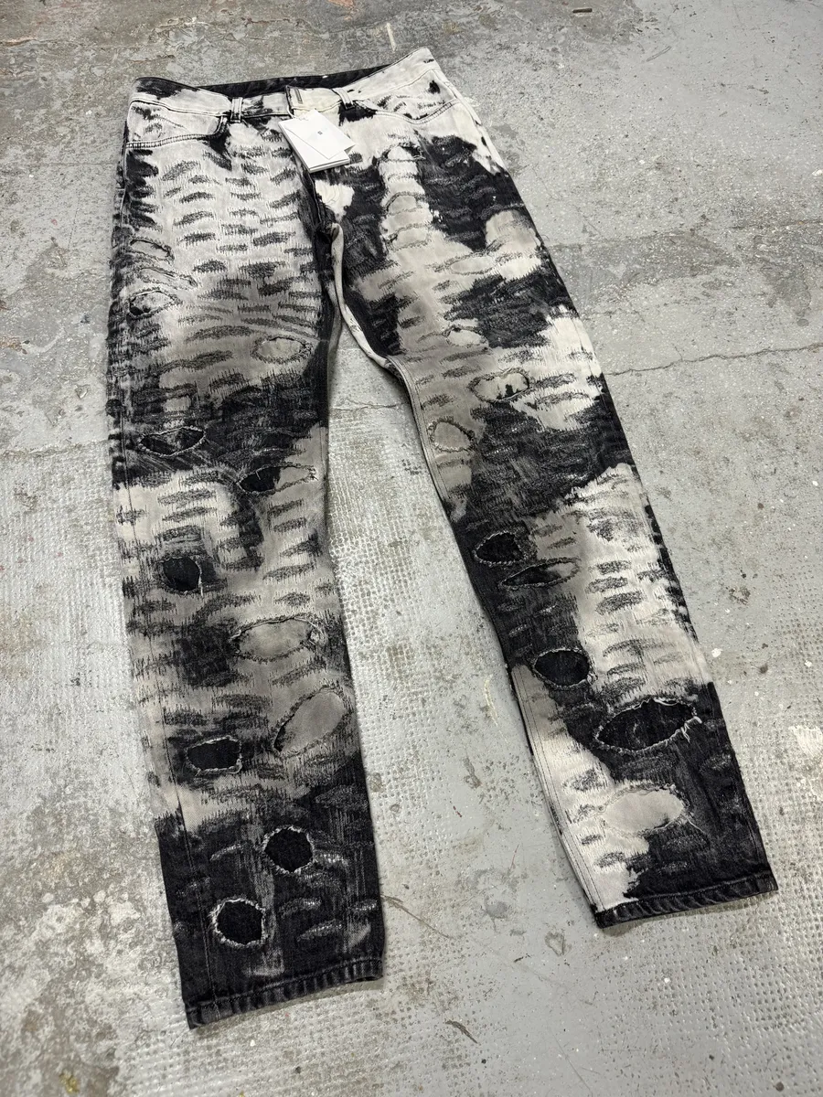 AW2022 Givenchy Distressed Monochrome Slim Jeans - Image 9