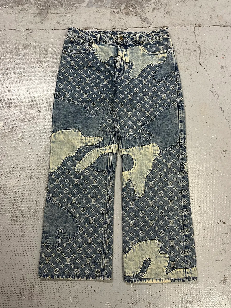 AW2022 Louis Vuitton Monogram Abstract Blue Jeans - Image 5