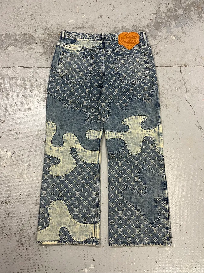 AW2022 Louis Vuitton Monogram Abstract Blue Jeans - Image 8
