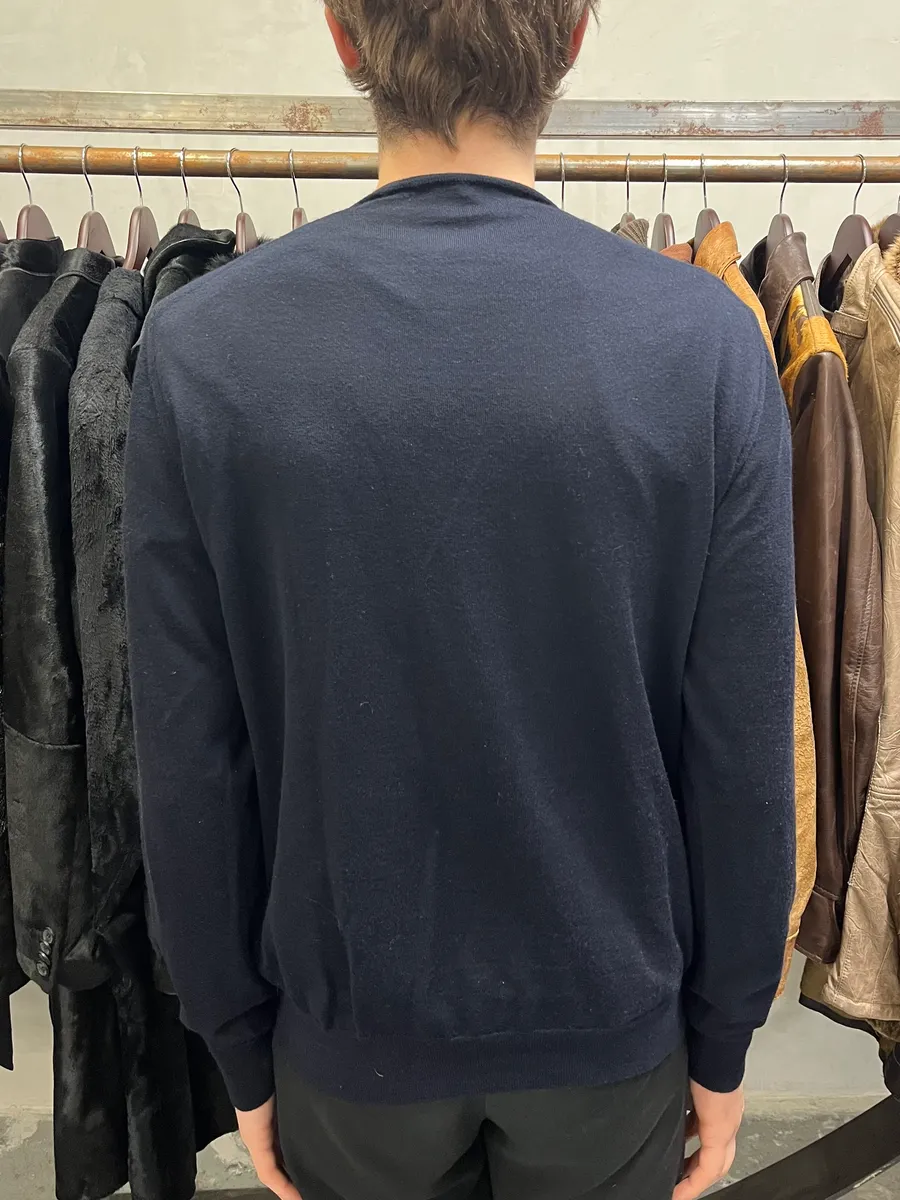 AW2022 Prada Navy Minimalist Sweater - Image 3