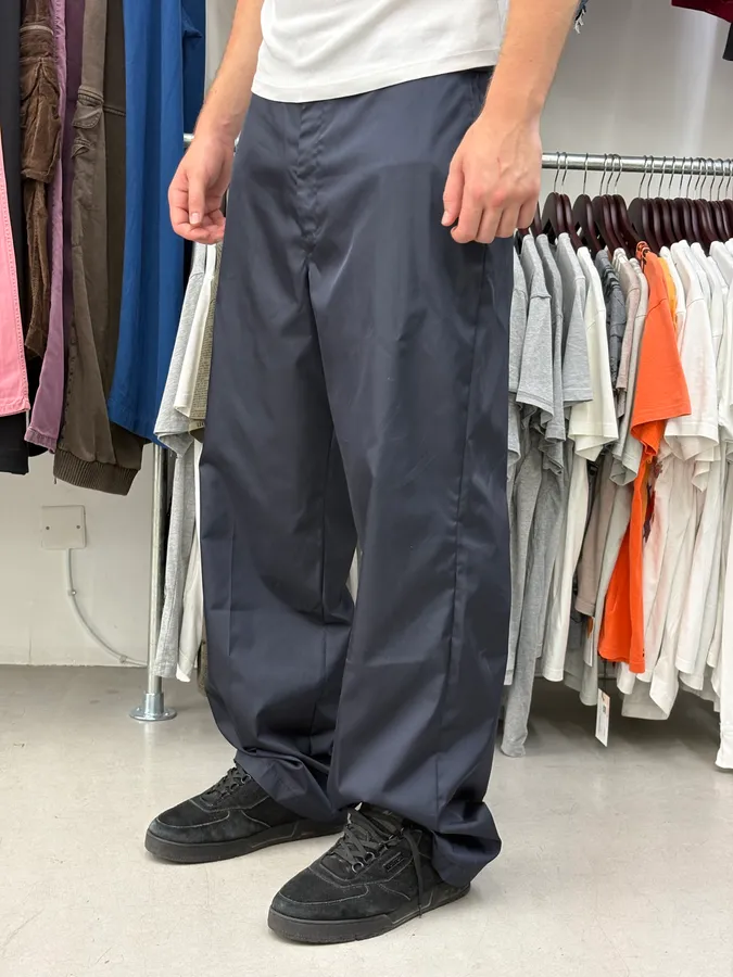 AW2022 Prada Signature Navy Nylon Trousers Pants - Image 2