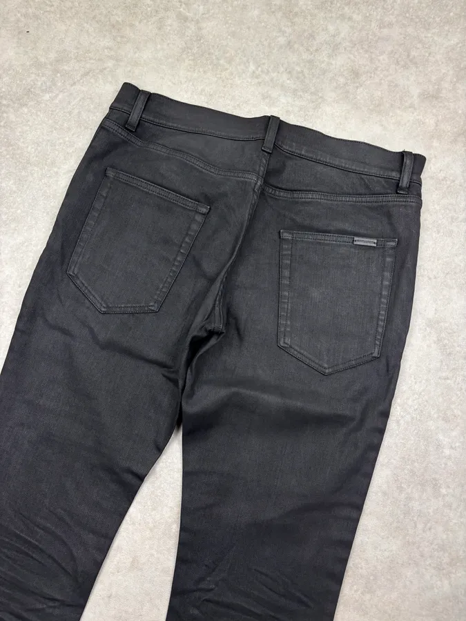 AW2022 Saint Laurent Black Slim Denim Jeans - Image 7