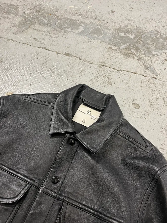AW2023 Courrèges Worker Black Minimalist Leather Black - Image 5