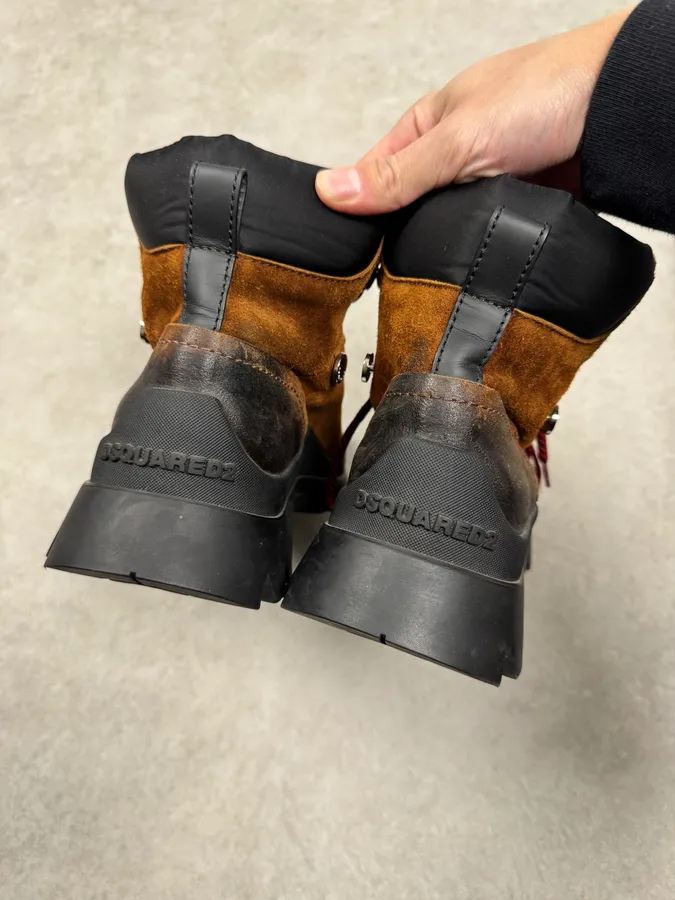 AW2023 Dsquared2 Brown & Black Canadian Leather Boots - Image 4