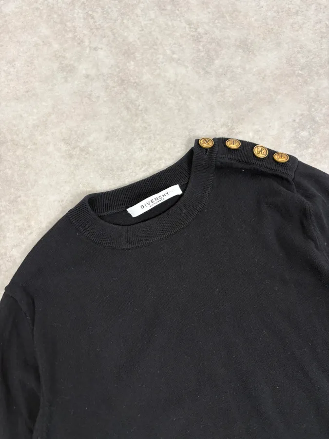 AW2023 Givenchy Black Guilded Buttons Sweater - Image 5