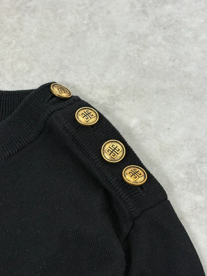 AW2023 Givenchy Black Guilded Buttons Sweater - Image 7