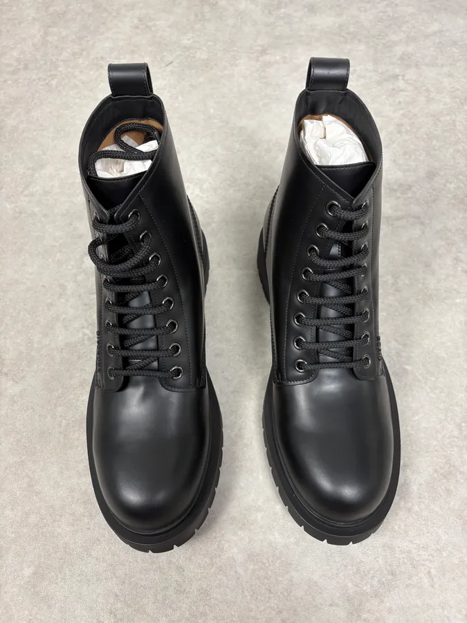AW2023 Givenchy Black Leather Combat Boots by Matthew Williams - Image 4