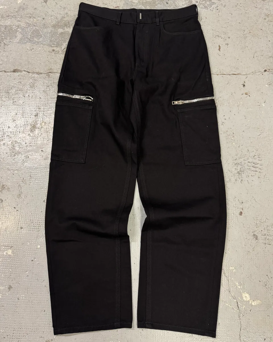 AW2023 Givenchy Black Multi Zips Cargo Pants