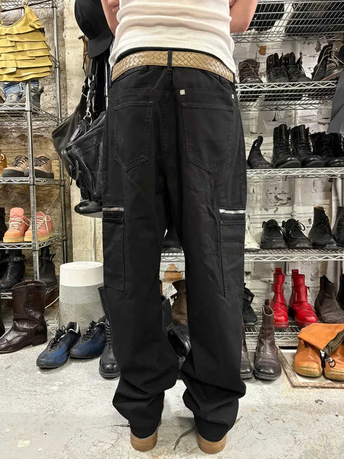 AW2023 Givenchy Black Multi Zips Cargo Pants - Image 4