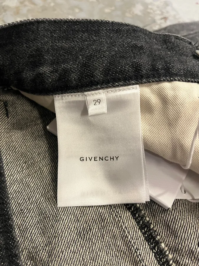 AW2023 Givenchy Distressed Grey Japanese Denim Jeans - Image 10
