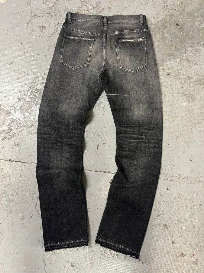 AW2023 Givenchy Distressed Grey Japanese Denim Jeans - Image 7