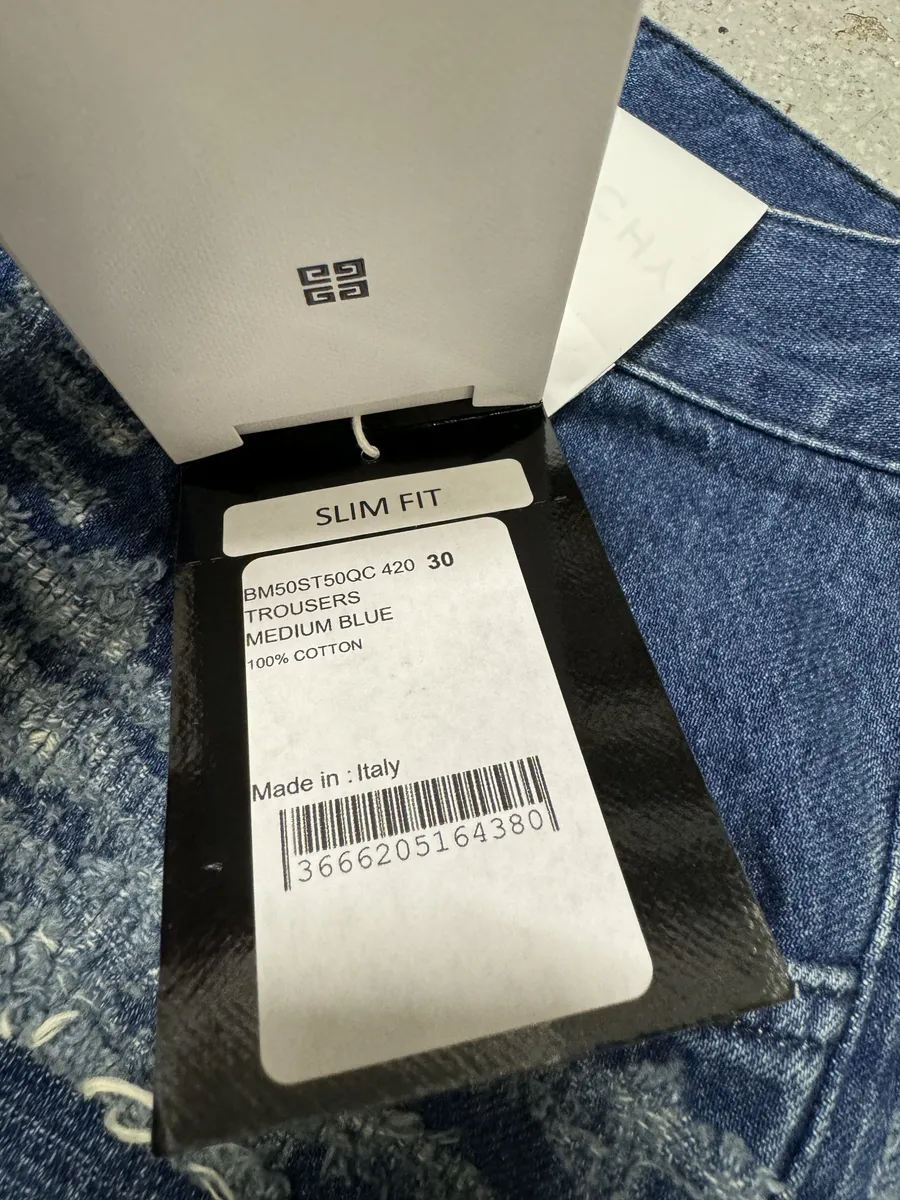 AW2023 Givenchy Slim Blue Distressed Boro Denim Jeans - Image 14