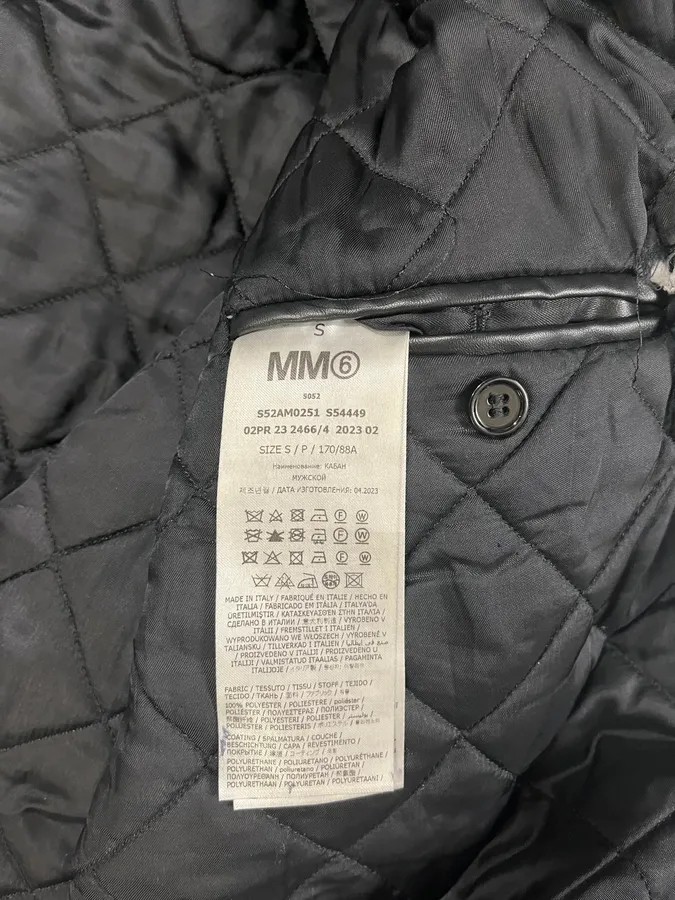 AW2023 Maison Margiela Black Leather Bomber Jacket - Image 9