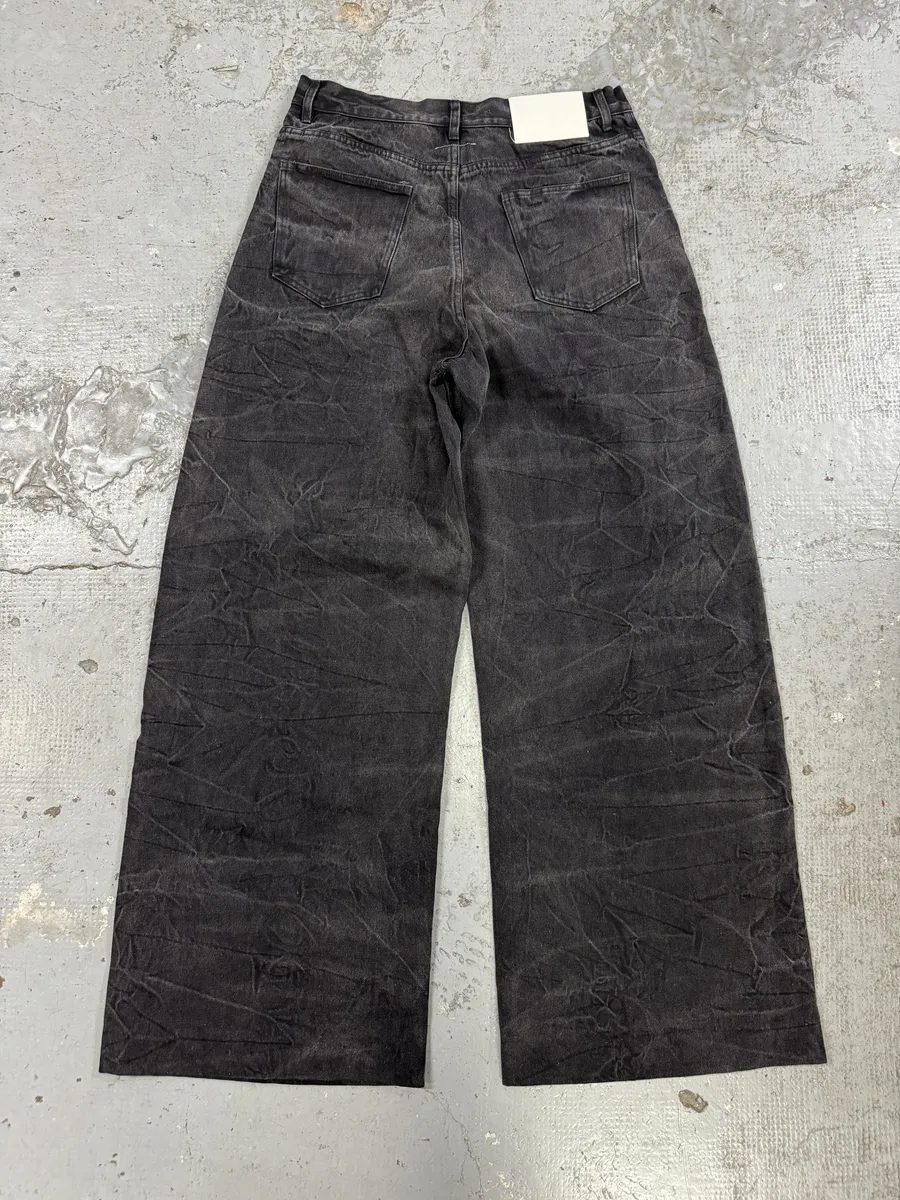 AW2023 Maison Margiela Creased Grey Baggy Denim Jeans - Image 5