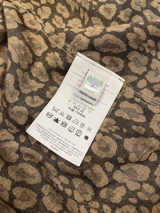 AW2024 Cavalli Leopard Print Brown Shirt - Image 10