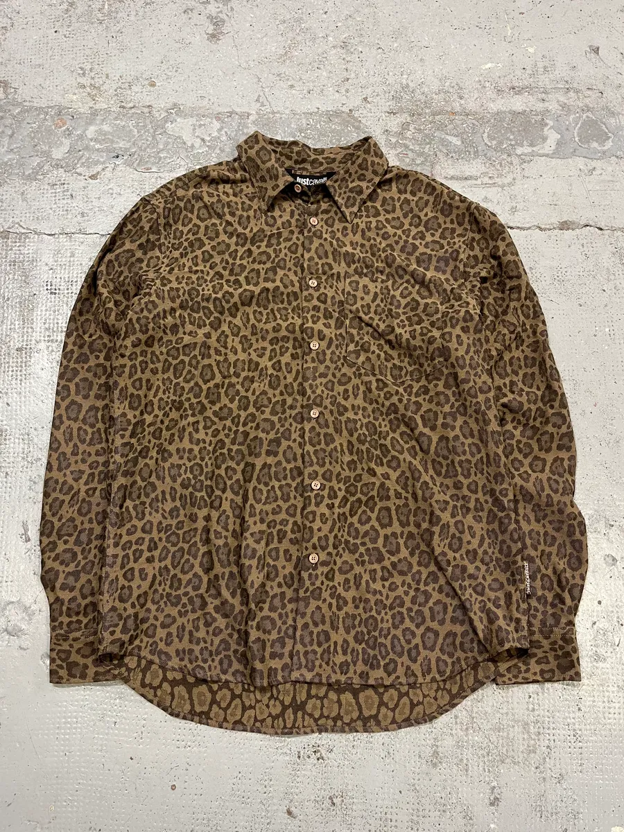AW2024 Cavalli Leopard Print Brown Shirt - Image 3