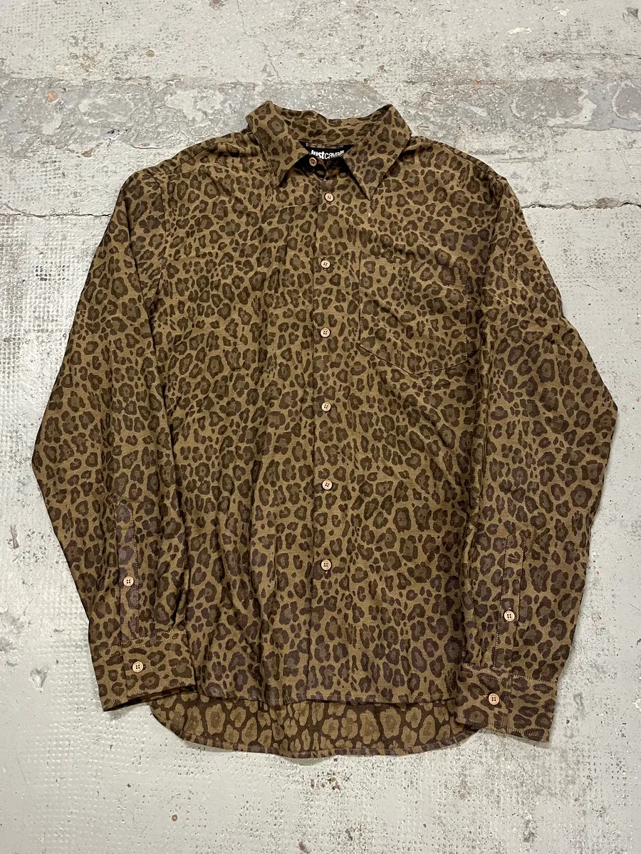 AW2024 Cavalli Leopard Print Brown Shirt - Image 4