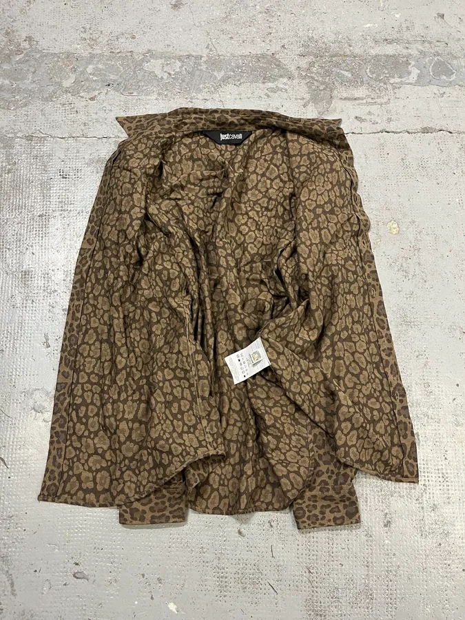 AW2024 Cavalli Leopard Print Brown Shirt - Image 8