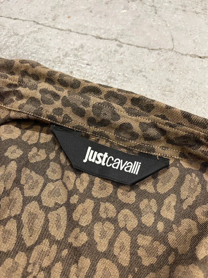 AW2024 Cavalli Leopard Print Brown Shirt - Image 9