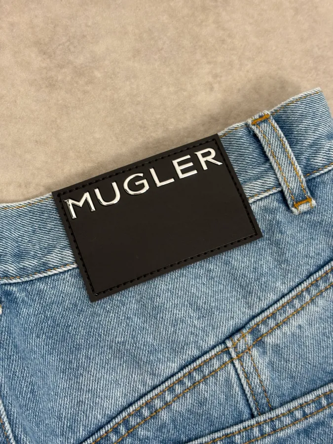 AW2025 Mugler Spiral Oversized Blue Denim Jeans - Image 12