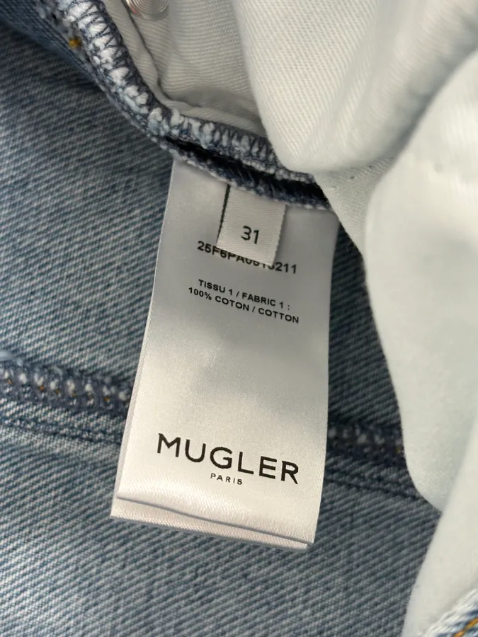 AW2025 Mugler Spiral Oversized Blue Denim Jeans - Image 14