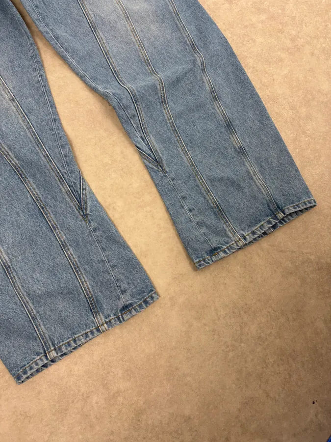 AW2025 Mugler Spiral Oversized Blue Denim Jeans - Image 8