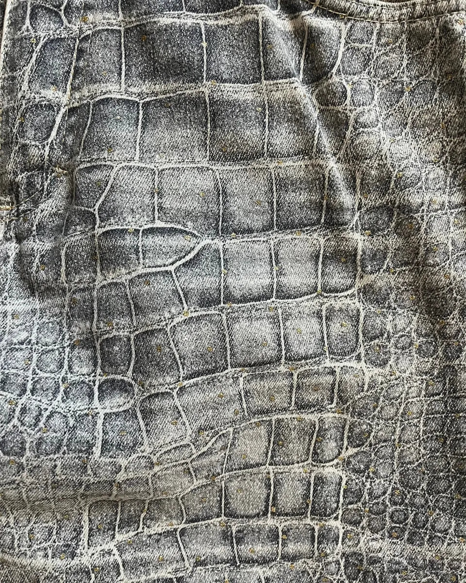 AW1999 Roberto Cavalli Crocodile Skin Effect Grey Pants - Image 6