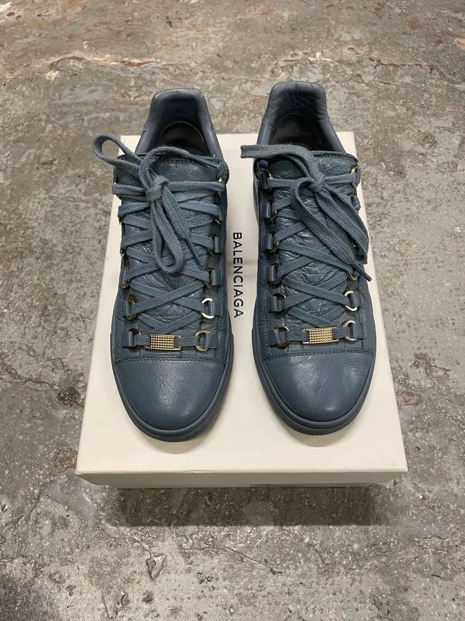 Balenciaga Arena Baby Blue Low Leather Shoes - Image 2