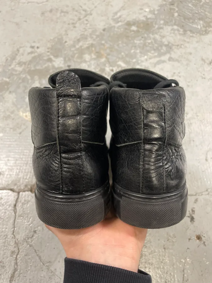 Balenciaga Arena Black High Leather Shoes - Image 7