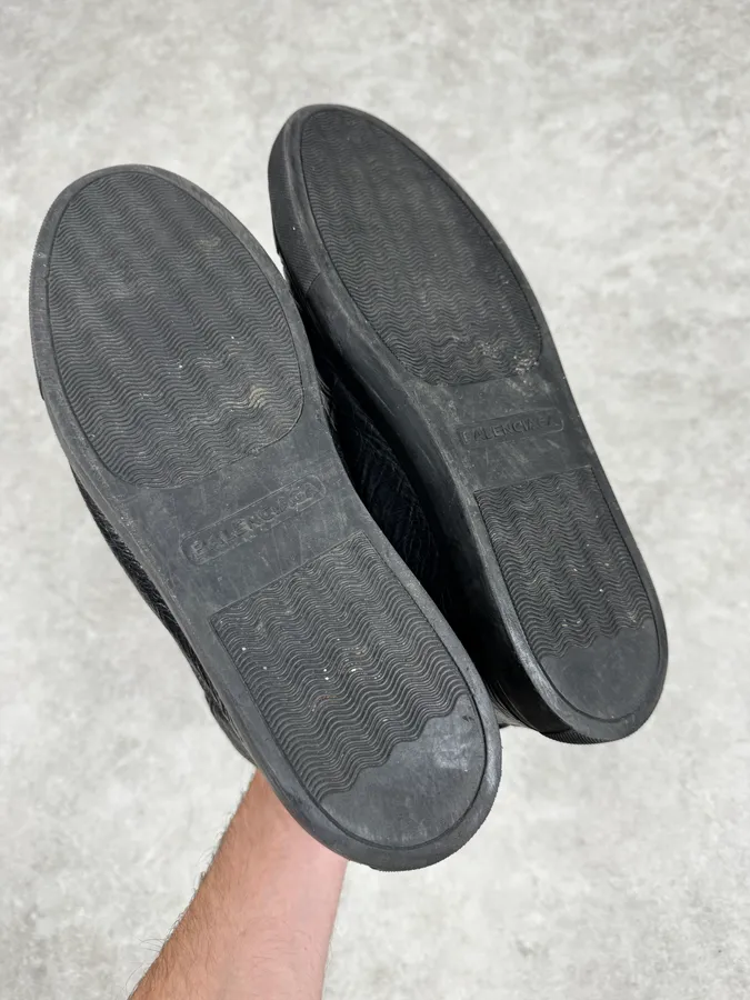Balenciaga Arena Black High Leather Sneakers - Image 4