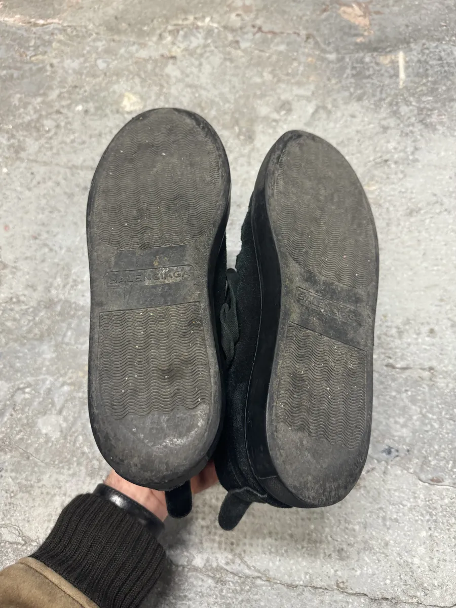 Balenciaga Arena Black High Suede Leather Shoes - Image 2