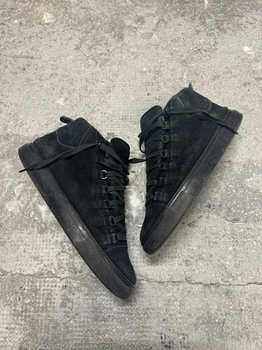 Balenciaga Arena Black High Suede Leather Shoes - Image 5