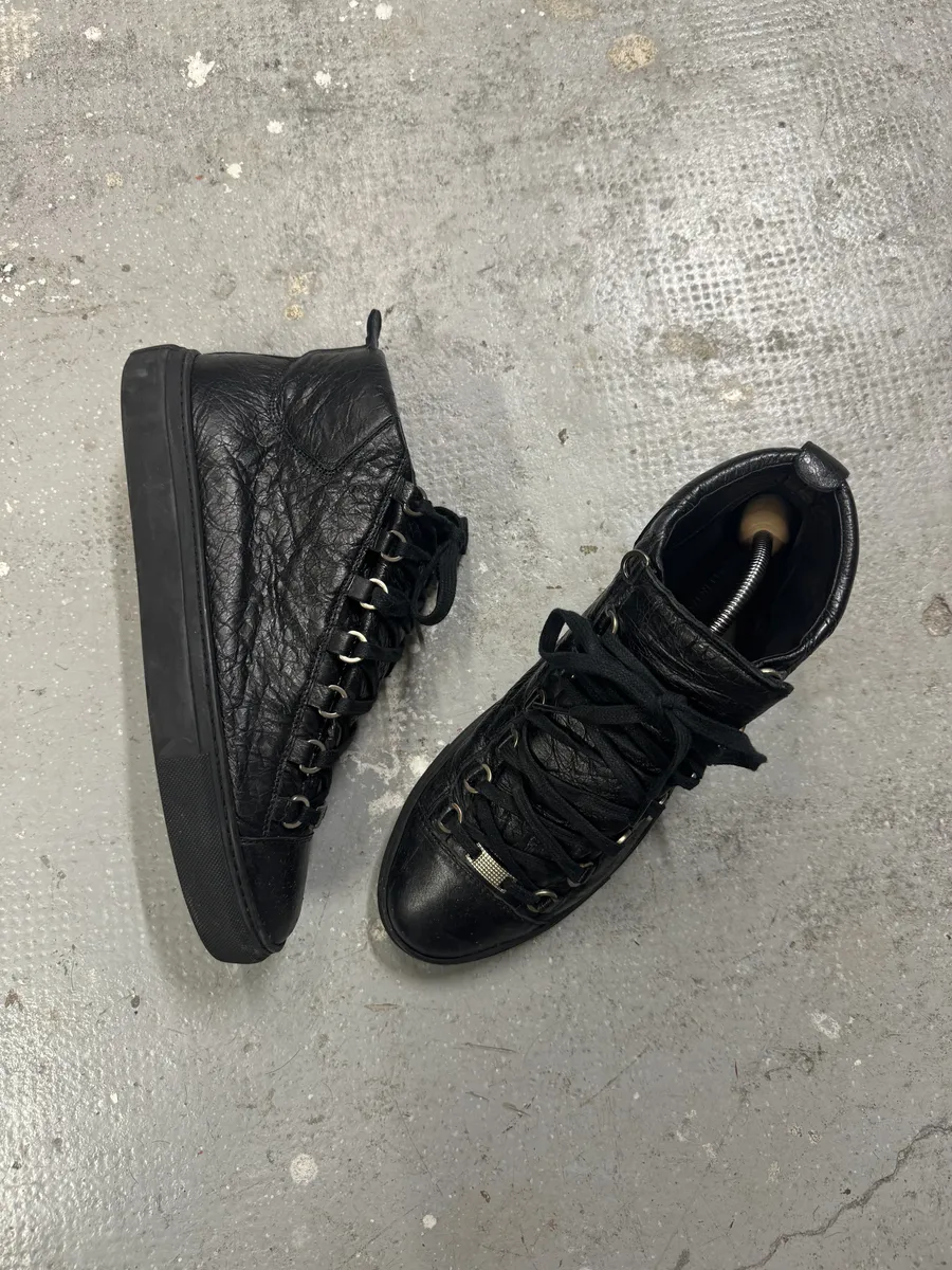 Balenciaga Arena Black Leather High Shoes - Image 2