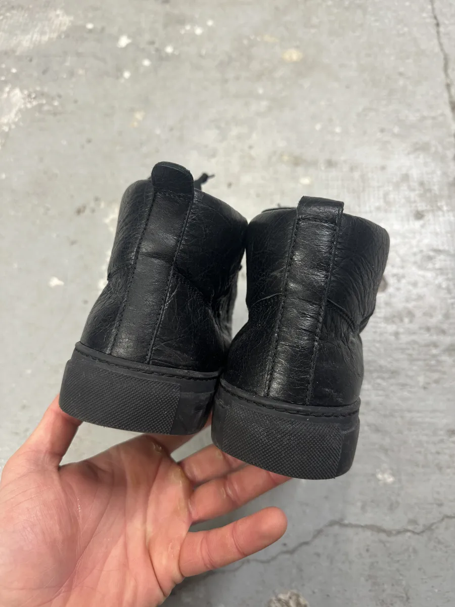 Balenciaga Arena Black Leather High Shoes - Image 5
