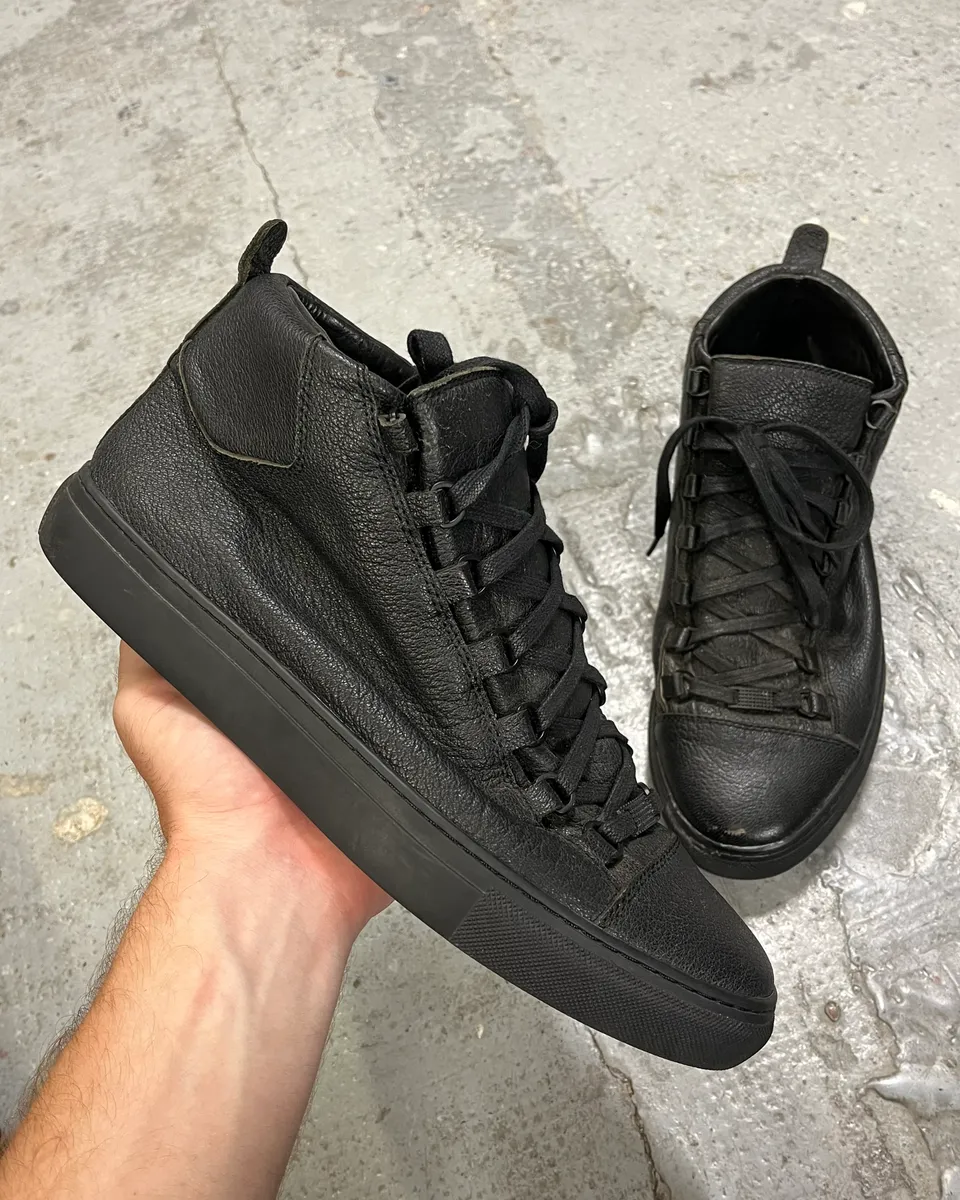 Balenciaga Arena Black Leather High Sneakers