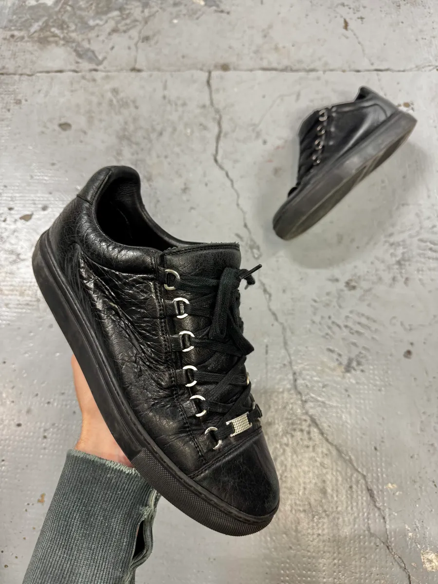 Balenciaga Arena Black Low Leather Sneakers