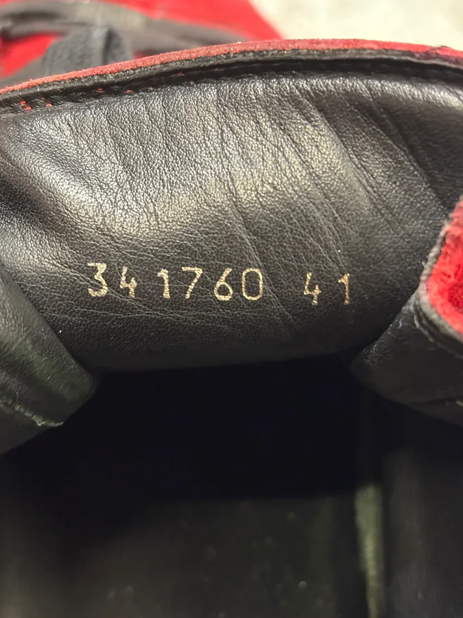 Balenciaga Arena Black & Red Suede Leather High Sneakers - Image 9