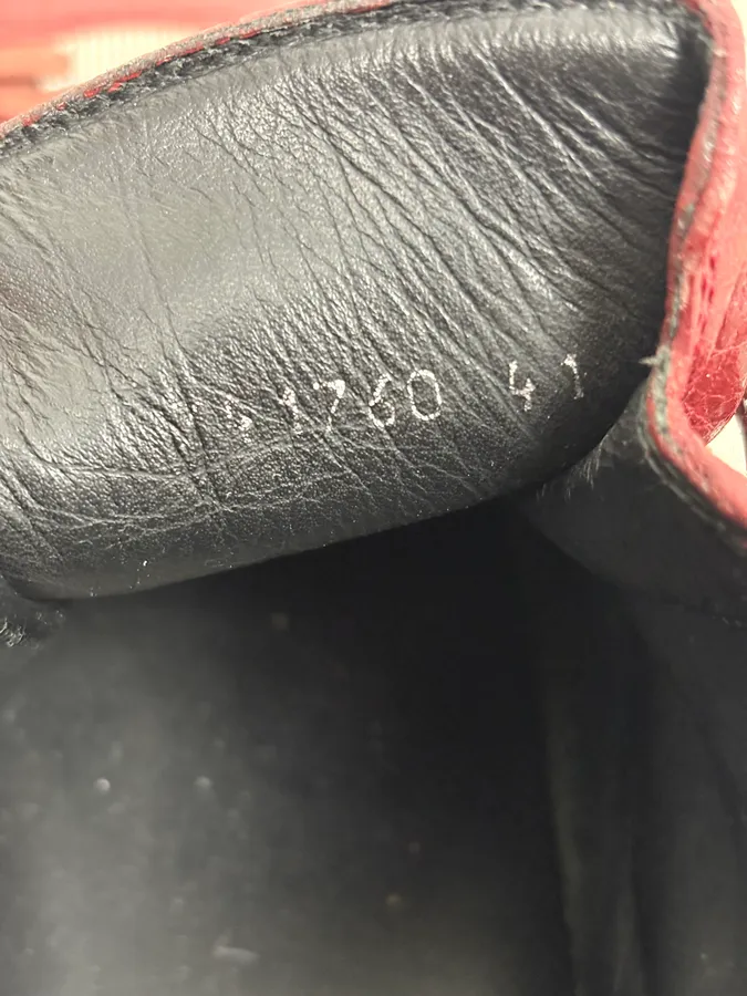 Balenciaga Arena Bordeaux Red High Leather Sneakers - Image 9