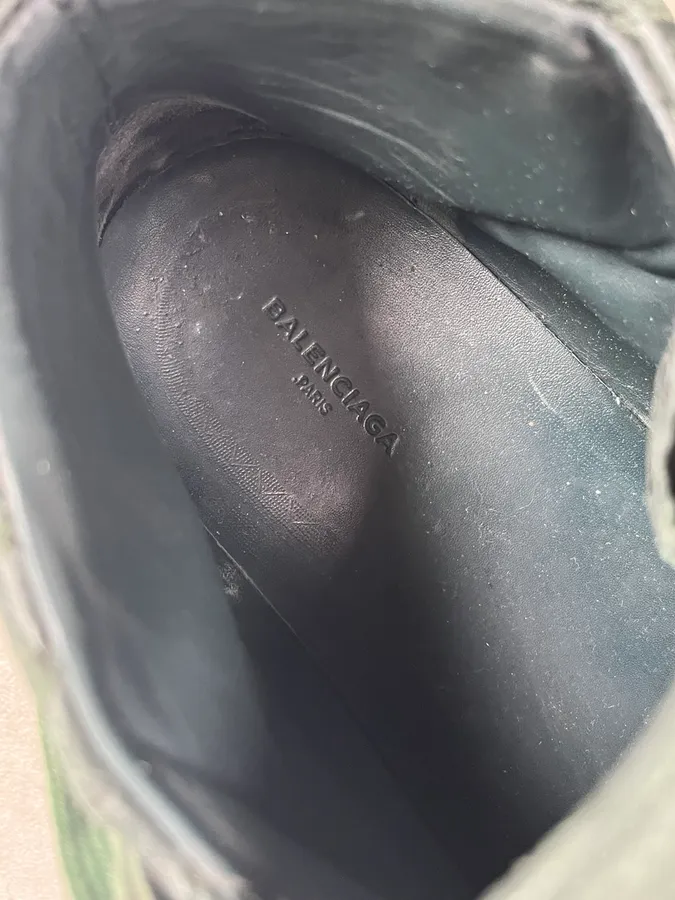 Balenciaga Arena Green High Leather Sneakers - Image 10
