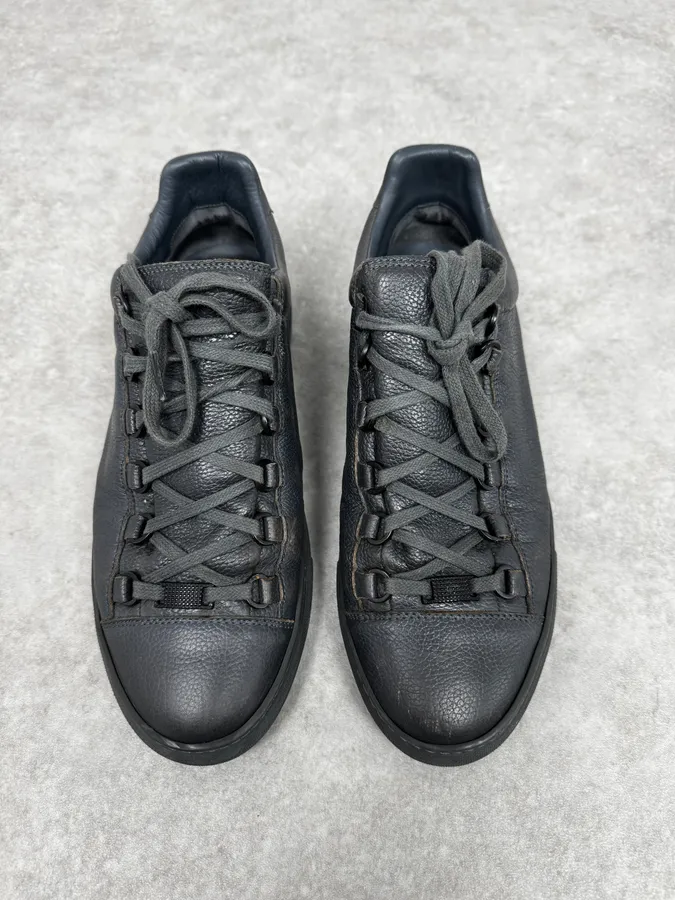 Balenciaga Arena Grey Grained Leather Sneakers - Image 2