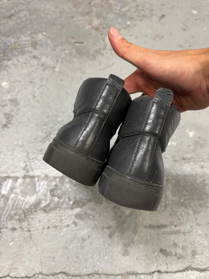 Balenciaga Arena Grey High Leather Sneakers - Image 3