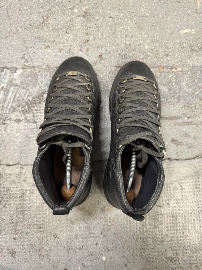 Balenciaga Arena Grey High Leather Sneakers - Image 6