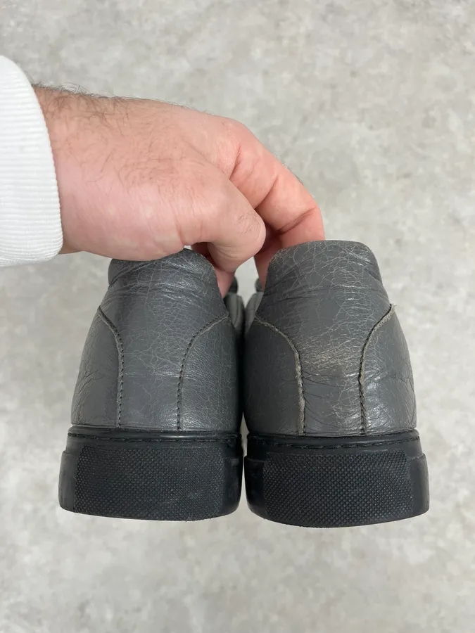 Balenciaga Arena Grey Low Leather Sneakers - Image 6