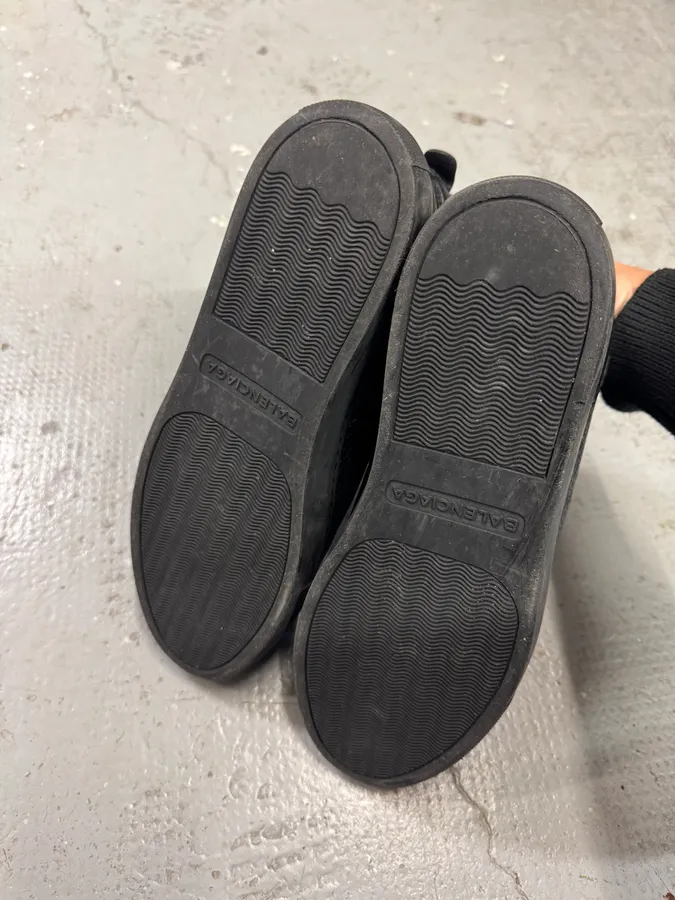 Balenciaga Arena High Black Cracked Leather Sneakers - Image 6