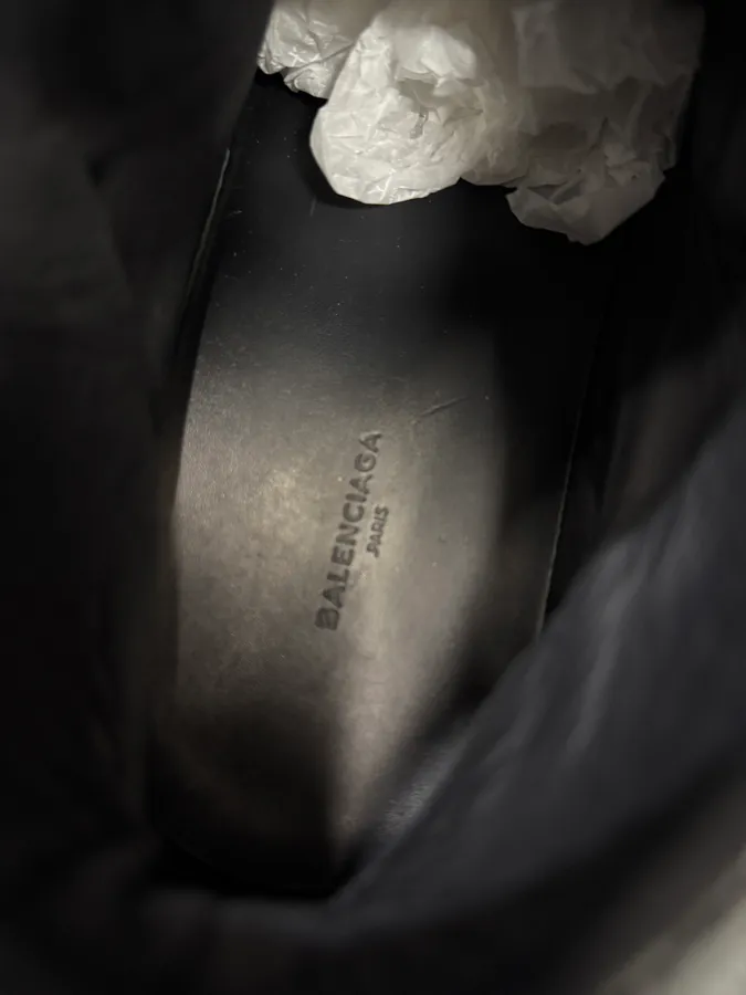 Balenciaga Arena High Black Cracked Leather Sneakers - Image 8