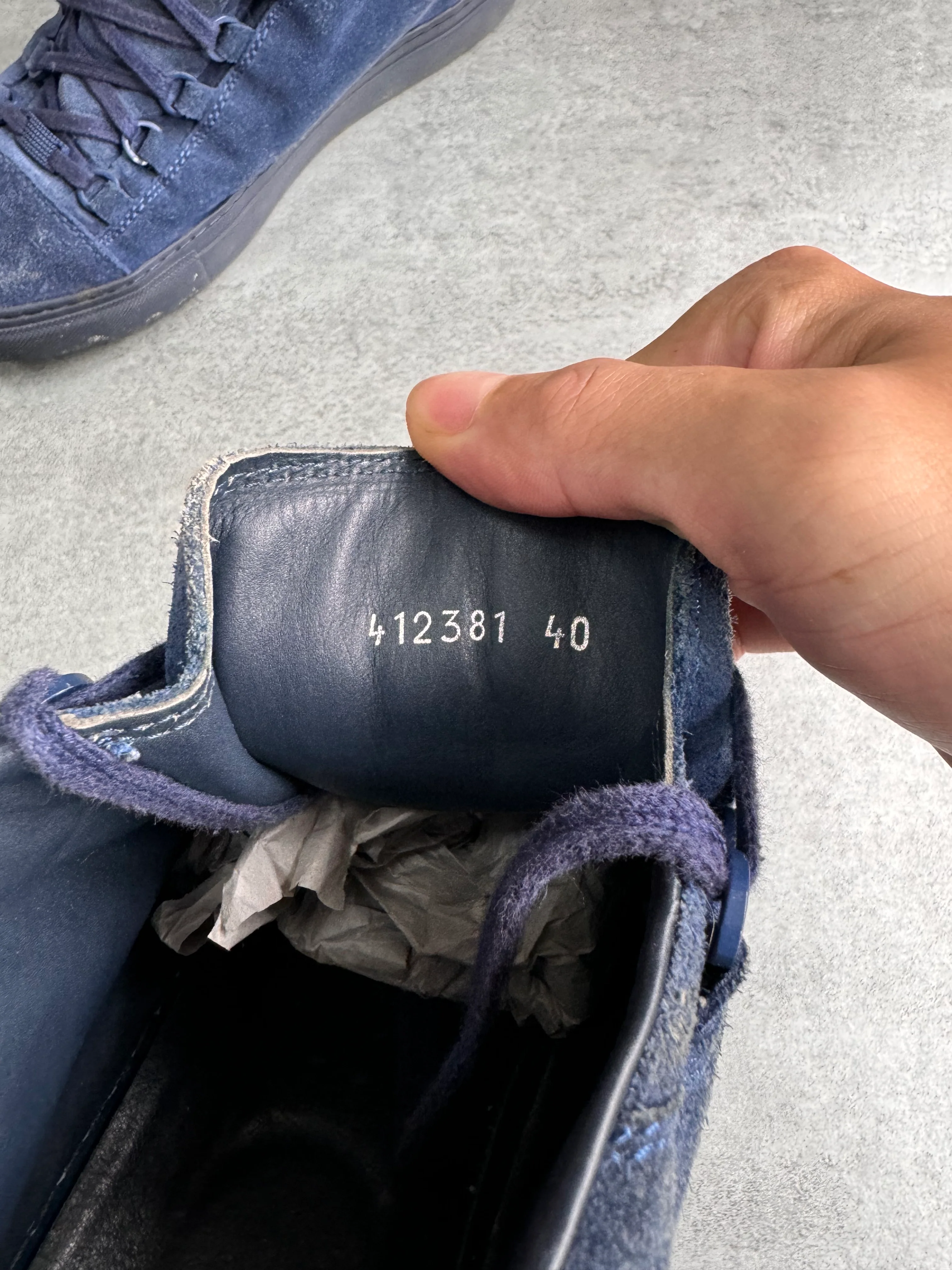 Balenciaga Arena High Blue Suede Leather Sneakers - Image 6