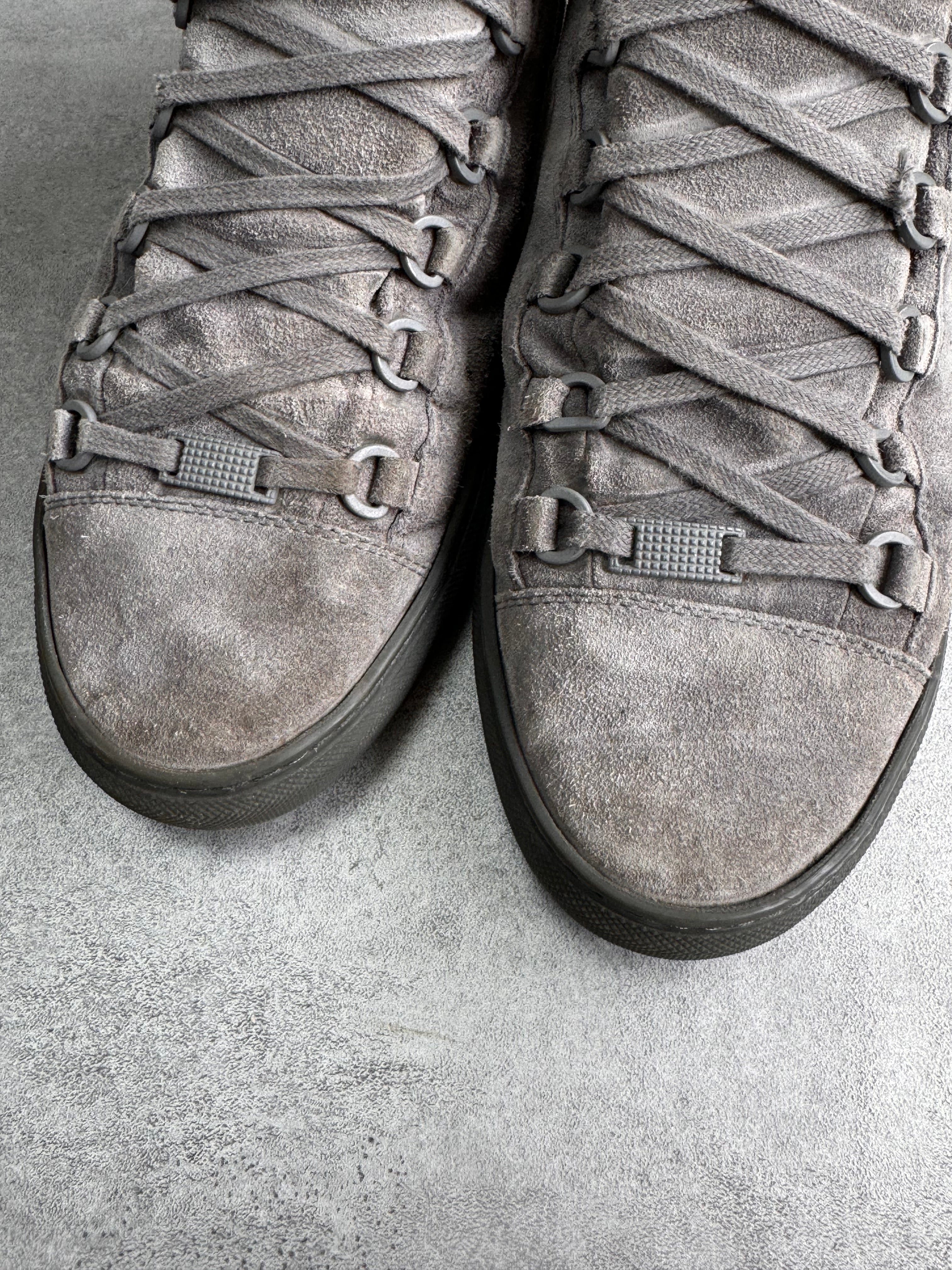 Balenciaga Arena High Grey Suede Leather Sneakers - Image 8